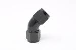 AN8 45* F-F Swivel, Black
